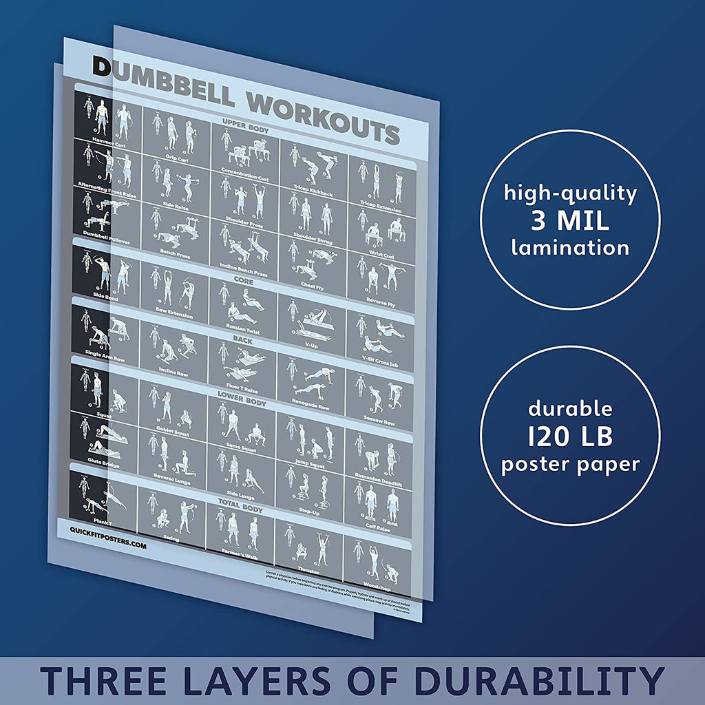 Dumbbell Workout Exercise Poster [Dark] Dumbbell Poster, Workout Poster