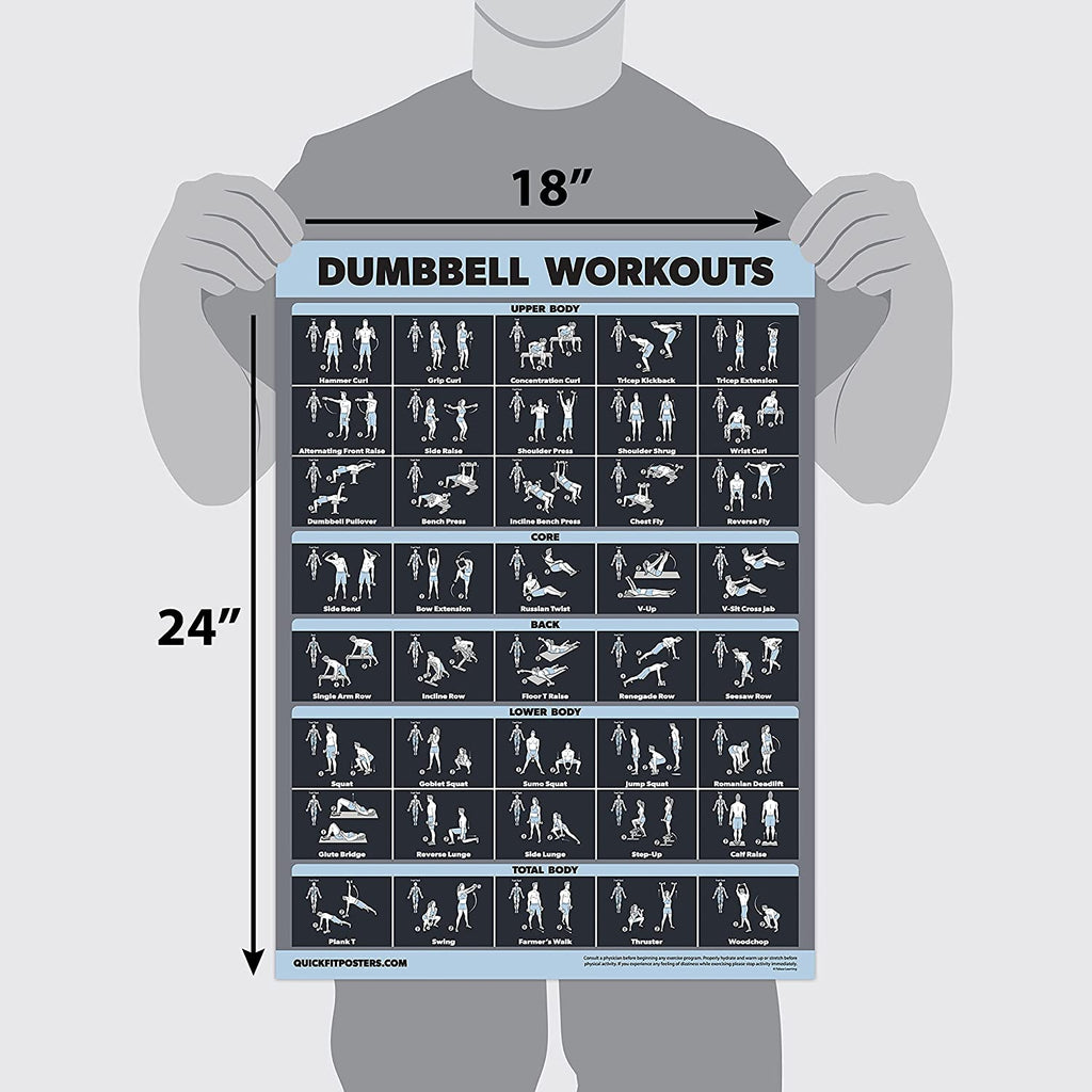 Dumbbell Workout Exercise Poster [Dark] Dumbbell Poster, Workout Poster